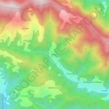 Simgadi topographic map, elevation, terrain