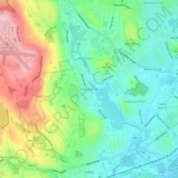 Swan Avenue topographic map, elevation, terrain