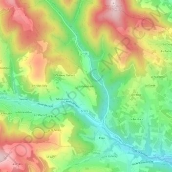 La Maletière topographic map, elevation, terrain