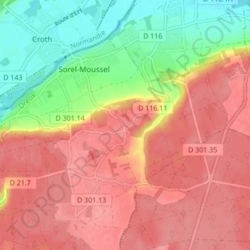 Les Maries topographic map, elevation, terrain