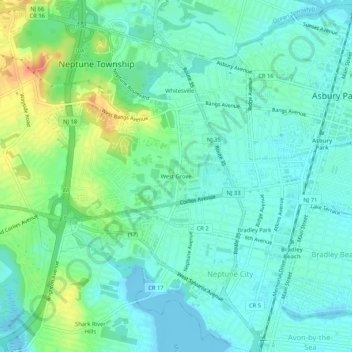 West Grove topographic map, elevation, terrain