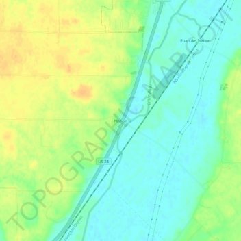 Mahon topographic map, elevation, terrain