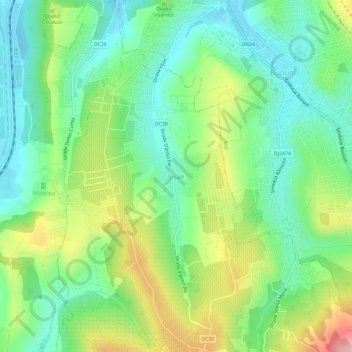 Vișan topographic map, elevation, terrain