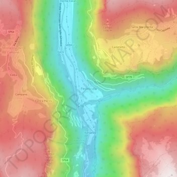 Pedescala topographic map, elevation, terrain