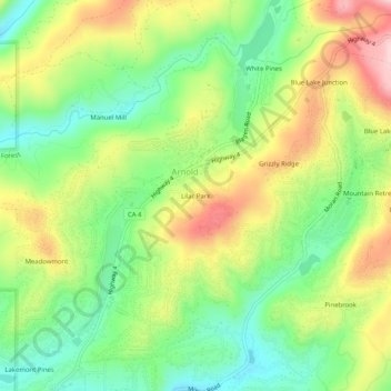 Lilac Park topographic map, elevation, terrain