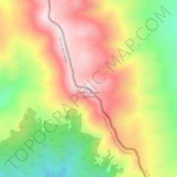 Cerro Cazador topographic map, elevation, terrain