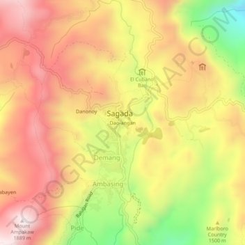 Dao-angan topographic map, elevation, terrain