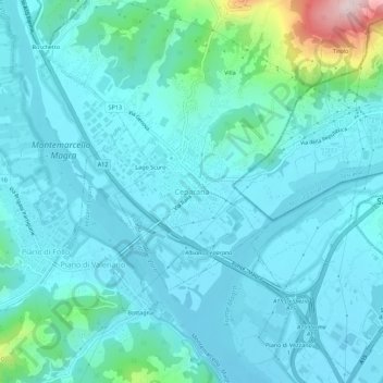Ceparana topographic map, elevation, terrain