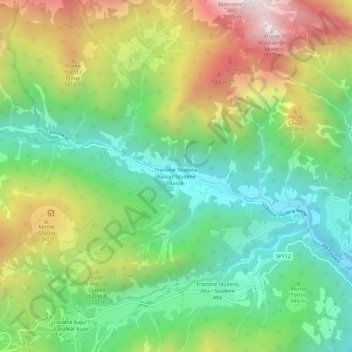 Studena Bassa topographic map, elevation, terrain