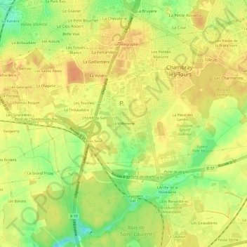 La Vrillonerie topographic map, elevation, terrain