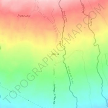 Bonilla topographic map, elevation, terrain