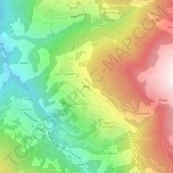 Baule topographic map, elevation, terrain