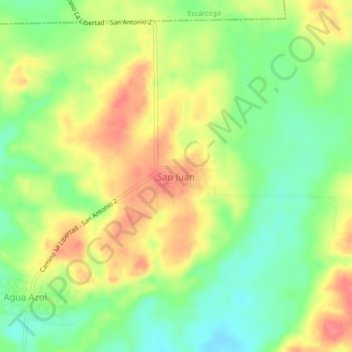 San Juan topographic map, elevation, terrain