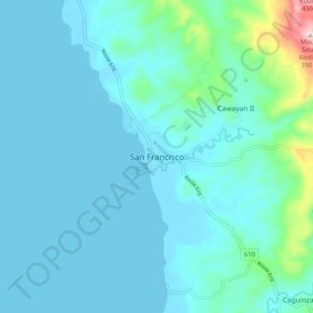 San Francisco topographic map, elevation, terrain