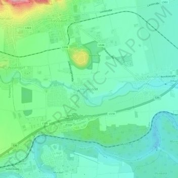 Hetzendorf topographic map, elevation, terrain