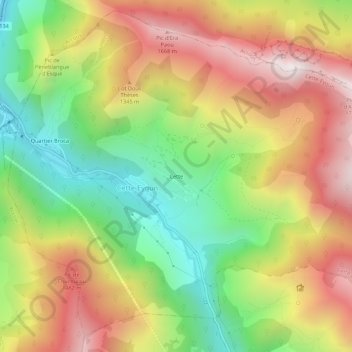 Cette topographic map, elevation, terrain