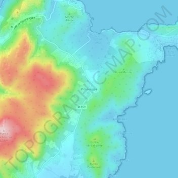 Piccovaggia topographic map, elevation, terrain