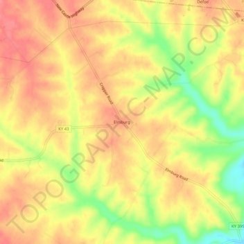 Elmburg topographic map, elevation, terrain