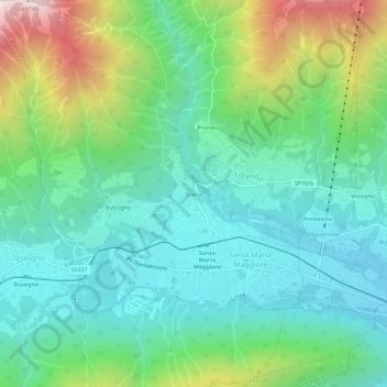 Crana topographic map, elevation, terrain