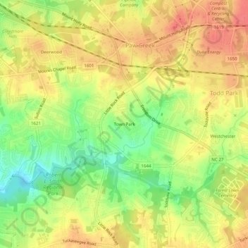 Town Park topographic map, elevation, terrain