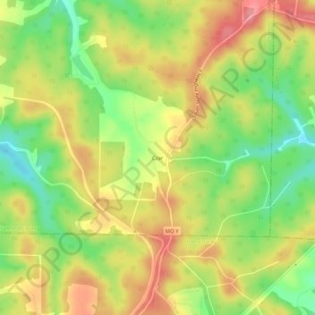 Czar topographic map, elevation, terrain