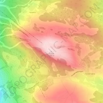 Hafjell topographic map, elevation, terrain
