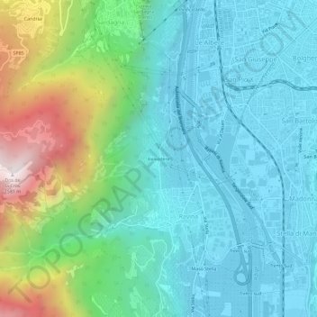 Belvedere topographic map, elevation, terrain