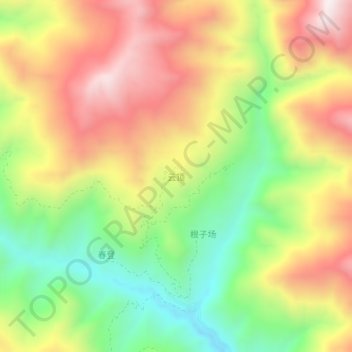 云顶 topographic map, elevation, terrain