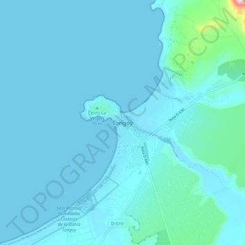 Tongoy topographic map, elevation, terrain