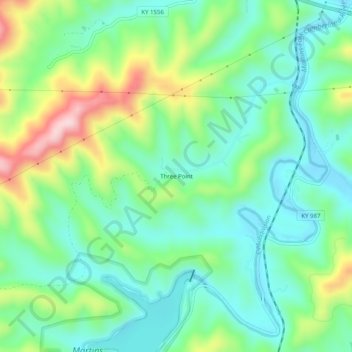 Three Point topographic map, elevation, terrain