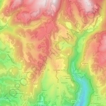 Grietz topographic map, elevation, terrain
