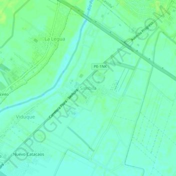 Simbila topographic map, elevation, terrain