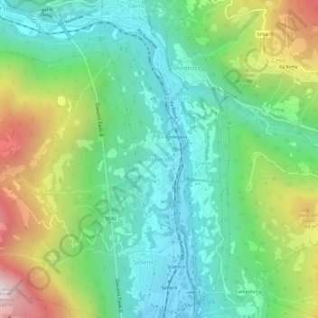 Novelle topographic map, elevation, terrain