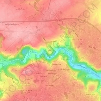Kertau topographic map, elevation, terrain