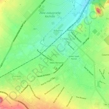 Chikhi topographic map, elevation, terrain