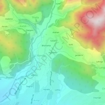 Hachher topographic map, elevation, terrain