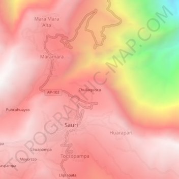 Chullaquisca topographic map, elevation, terrain