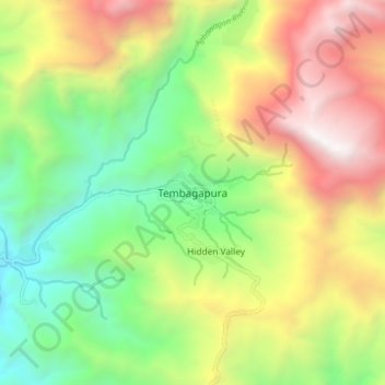 Tembagapura topographic map, elevation, terrain
