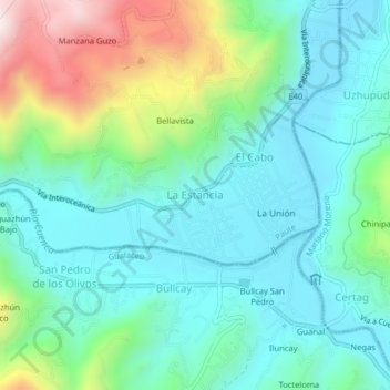 La Estancia topographic map, elevation, terrain