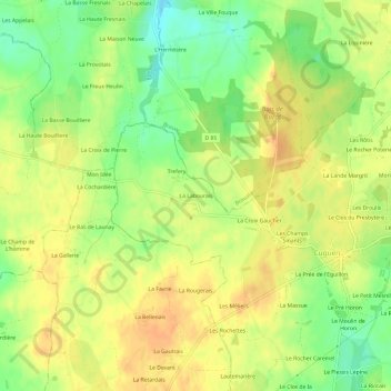 La Labourais topographic map, elevation, terrain
