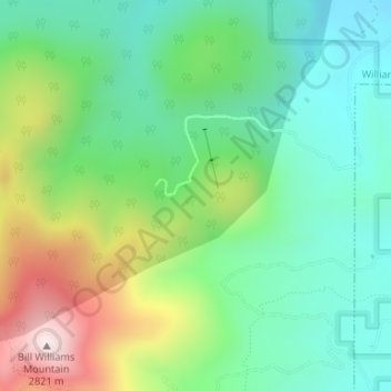 Williams City Limits topographic map, elevation, terrain