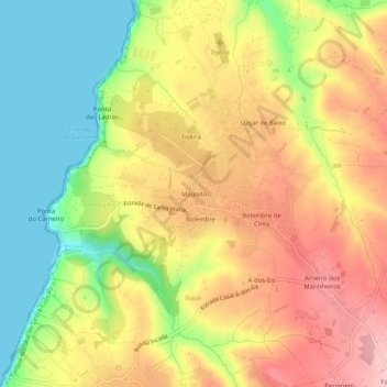 São João das Lampas topographic map, elevation, terrain