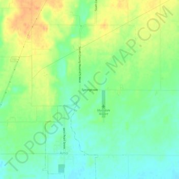 Springtown topographic map, elevation, terrain