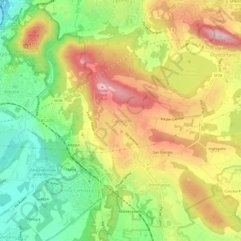 Capiago topographic map, elevation, terrain