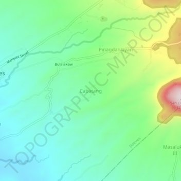 Cabatang topographic map, elevation, terrain