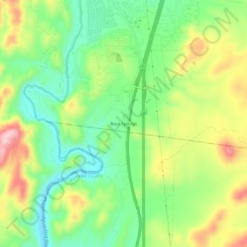 Rock Springs topographic map, elevation, terrain
