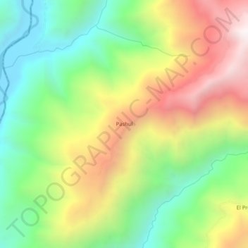 Pashul topographic map, elevation, terrain