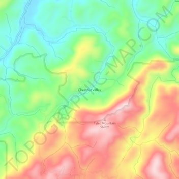 Chestnut Valley topographic map, elevation, terrain