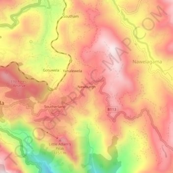 Newburgh topographic map, elevation, terrain