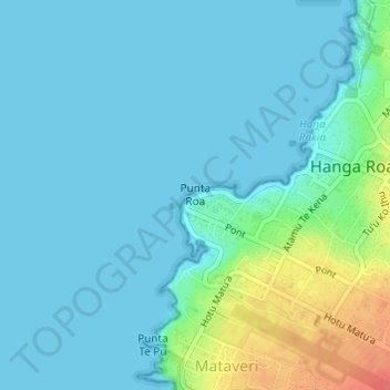 Punta Roa topographic map, elevation, terrain